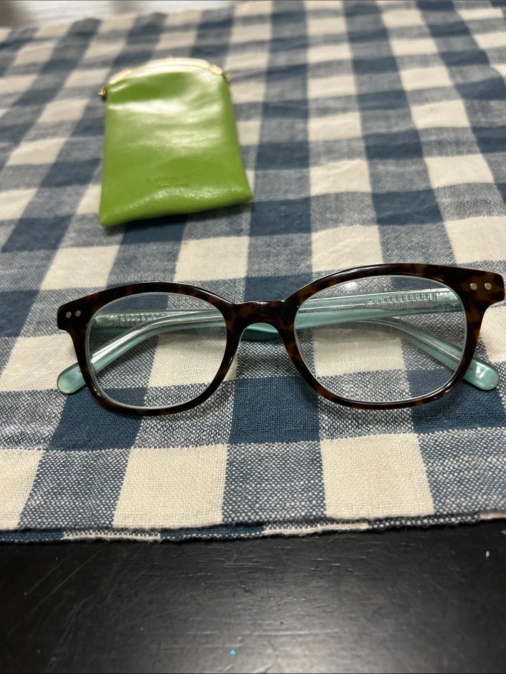 kate spade Kids Lime Green Case with Teal-Blue Frame Glasses